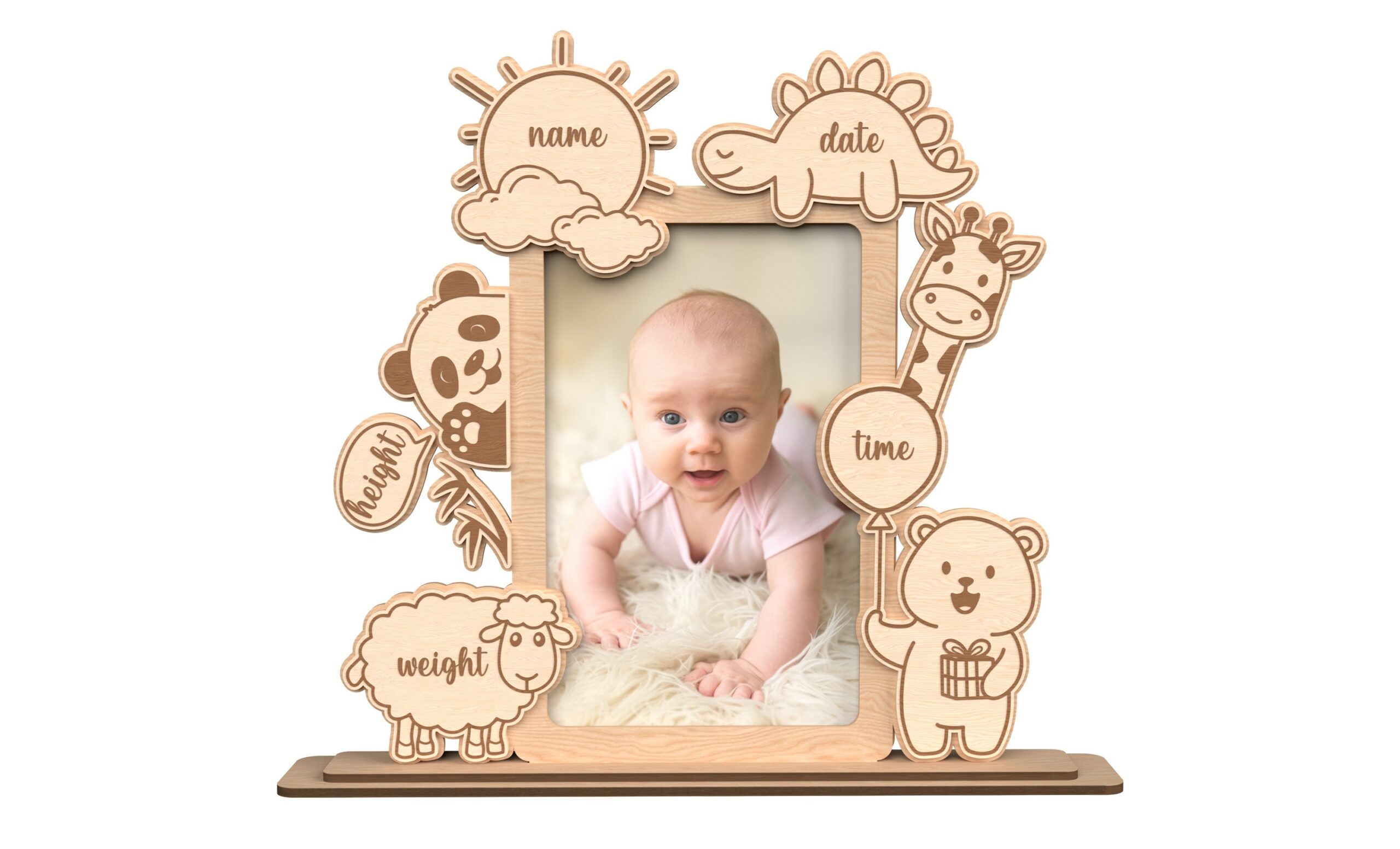 Cadre de naissance personnalisé en bois – Souvenir unique (7 modèles) – Image 3