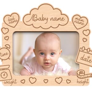 cadre de naissance personnalisé en bois