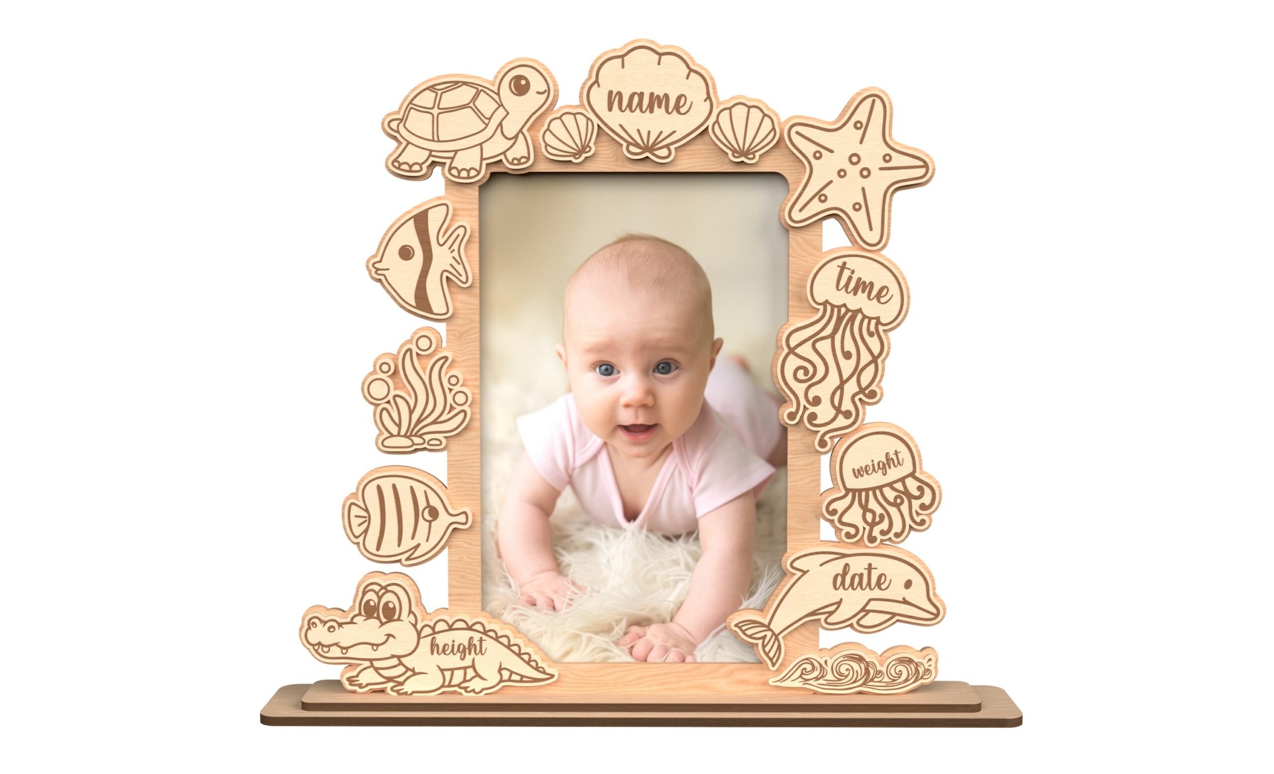 Cadre de naissance personnalisé en bois – Souvenir unique (7 modèles) – Image 5