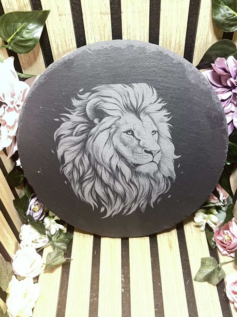 Dessous de plat ardoise lion