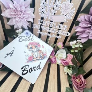 👶🚗 Plaque “Bébé à bord” avec ventouse