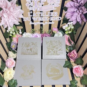 Dessous de verres simili cuir sur thème chasseÂ