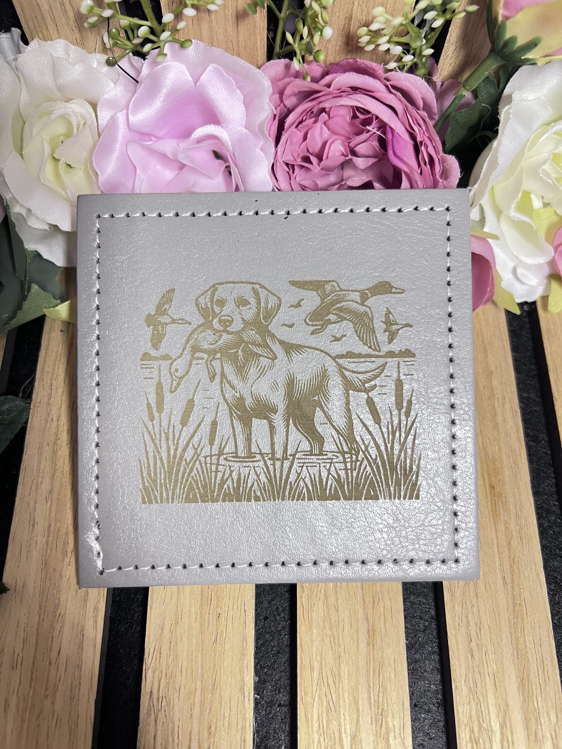 Dessous de verres simili cuir sur thème chasse – Image 2