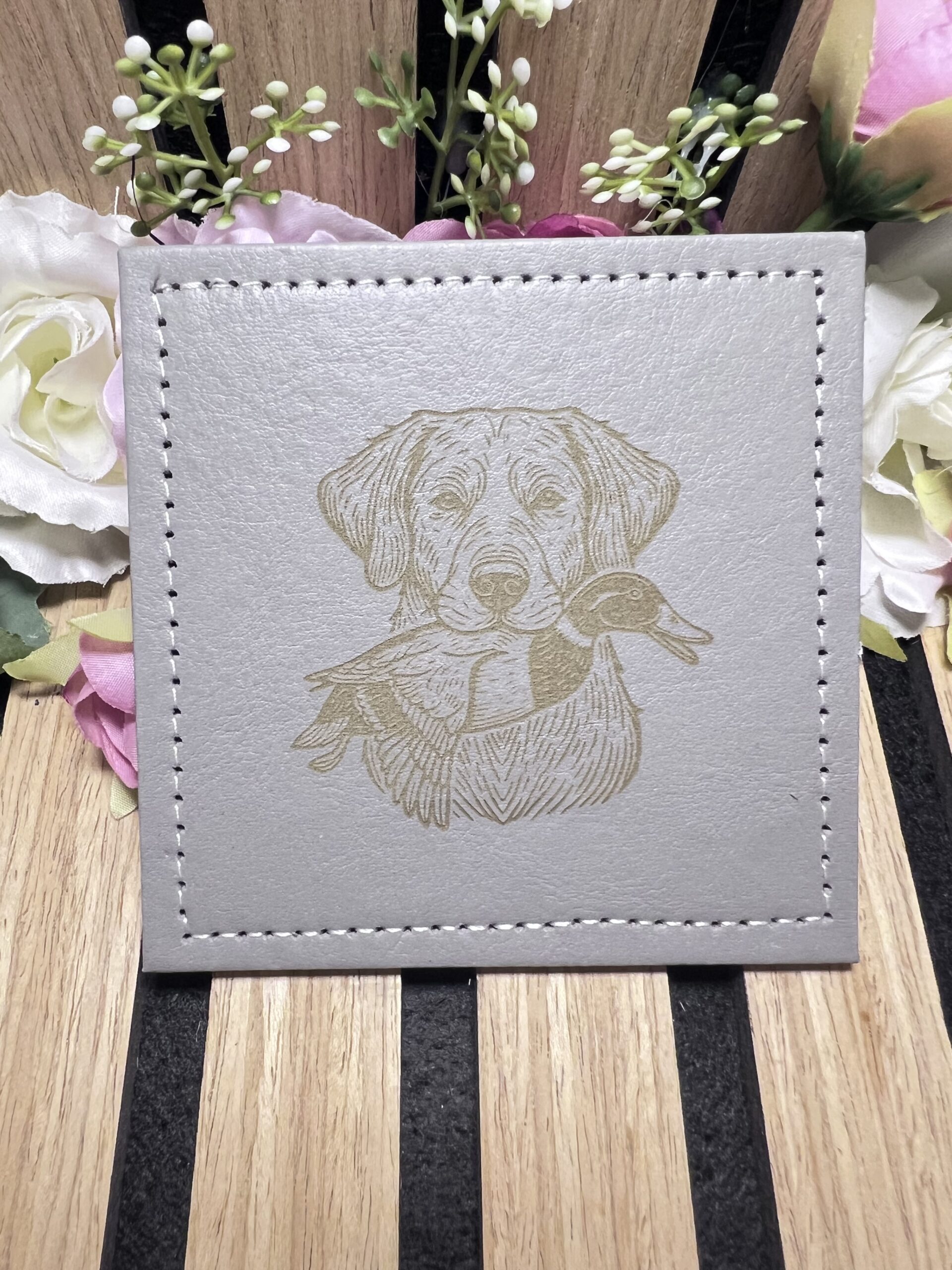 Dessous de verres simili cuir sur thème chasse – Image 5