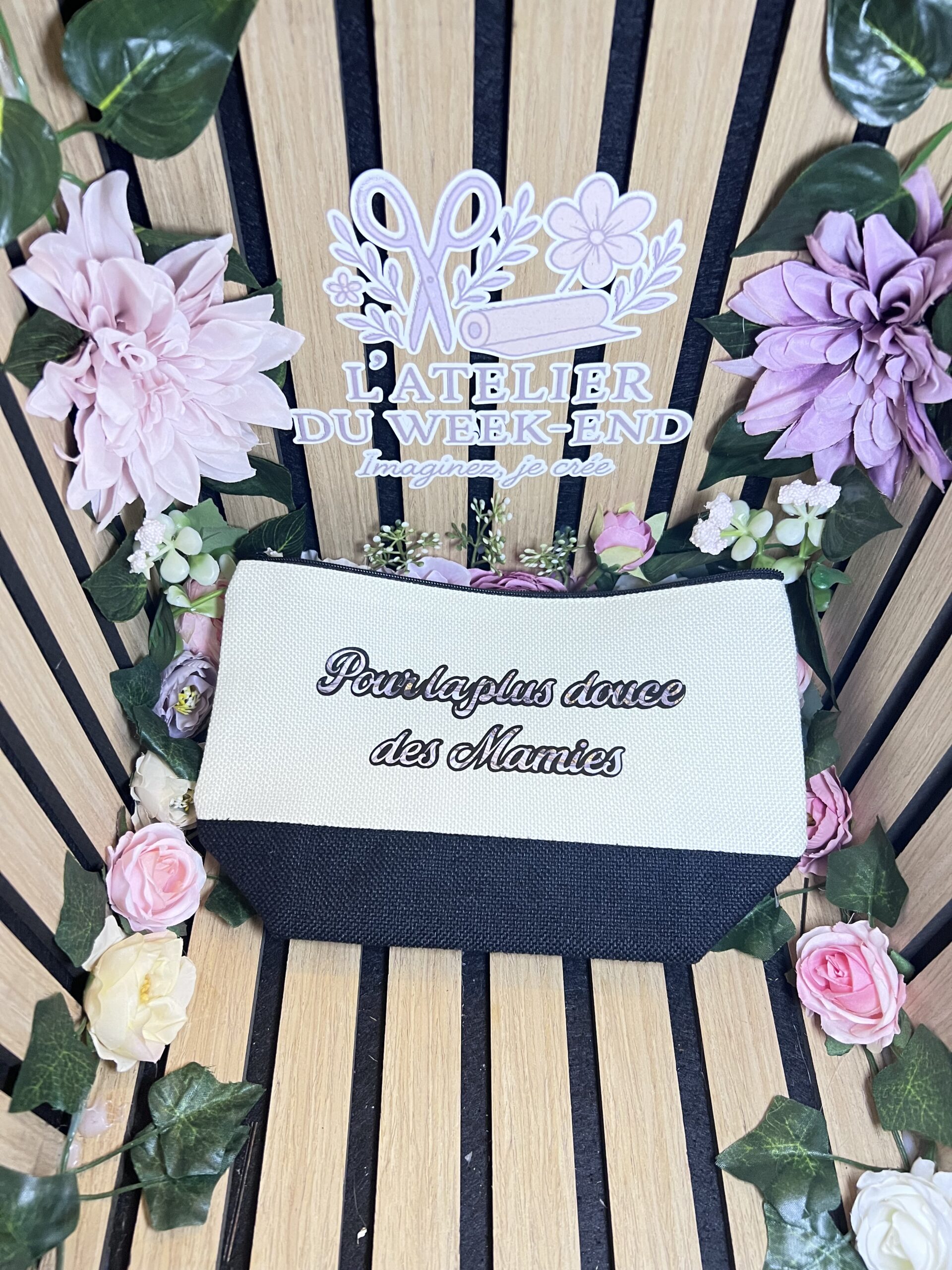 Trousse Fête des Mamies en mélange de lin – Message tendre pour Mamie – Image 3