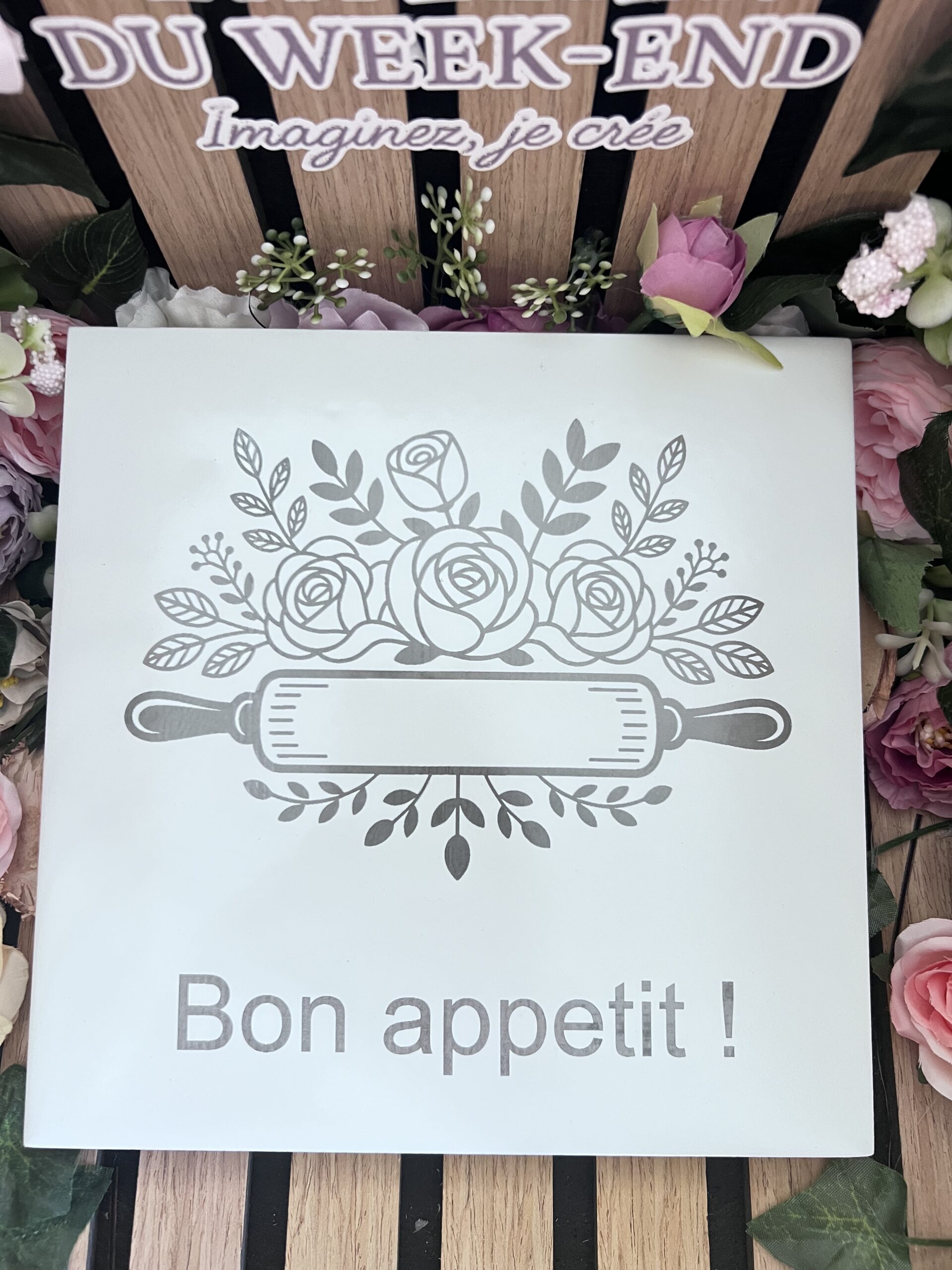 Dessous de plat en carrelage décoratif – Bon appétit – Image 2