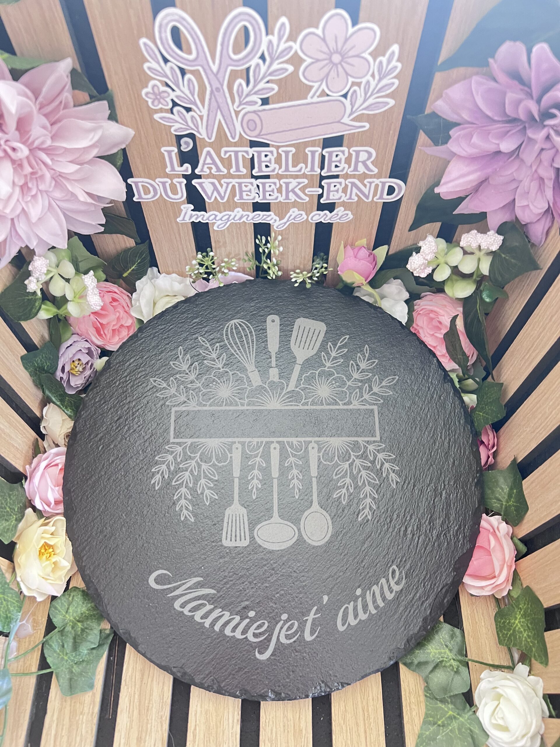 Dessous de plat en ardoise personnalisé