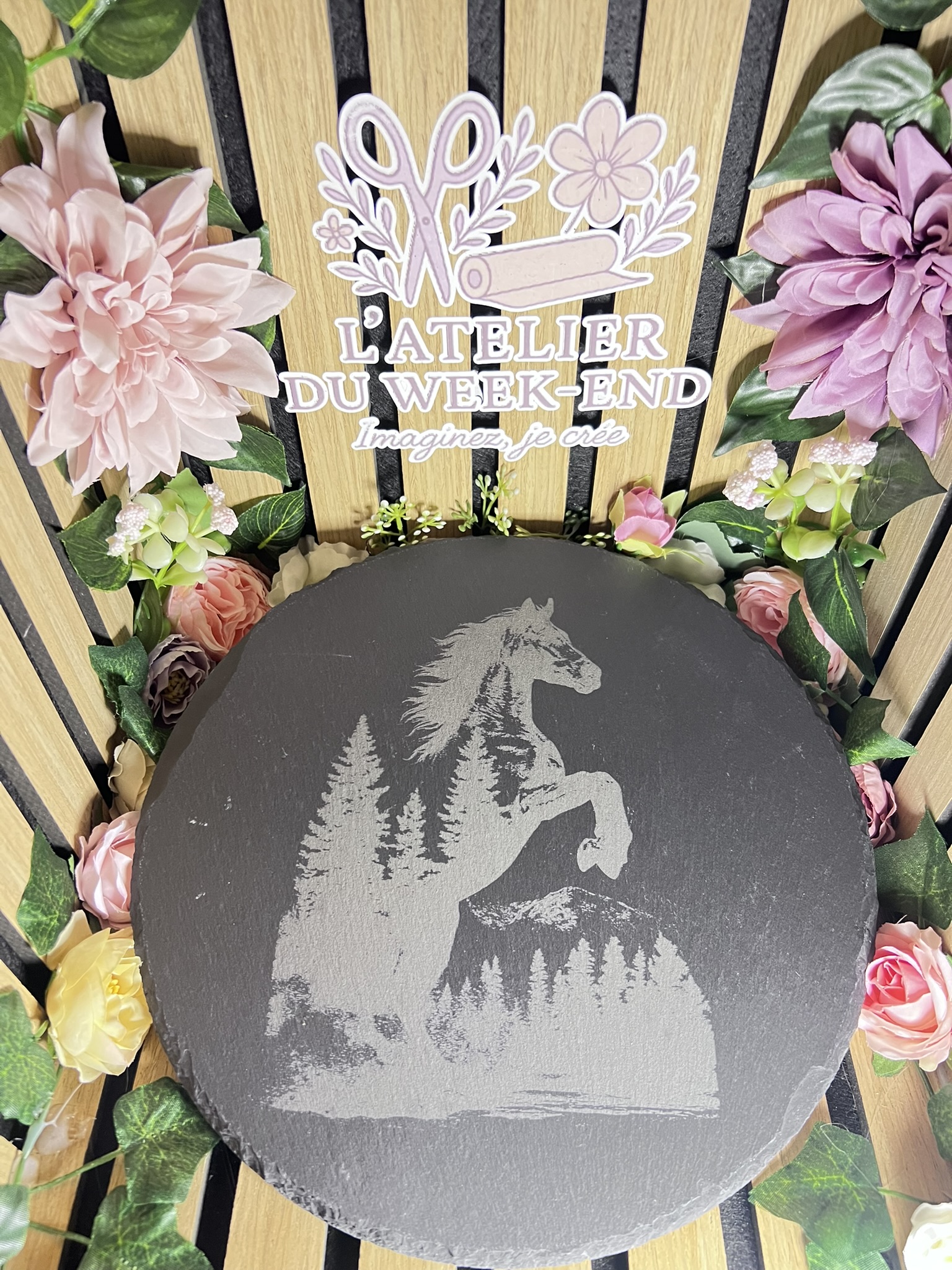 Ensemble Ardoise Cheval & Dessous de Verres