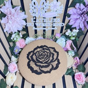 Dessous de Plat Liège Rose 20 cm – Décoration Élégante Personnalisable